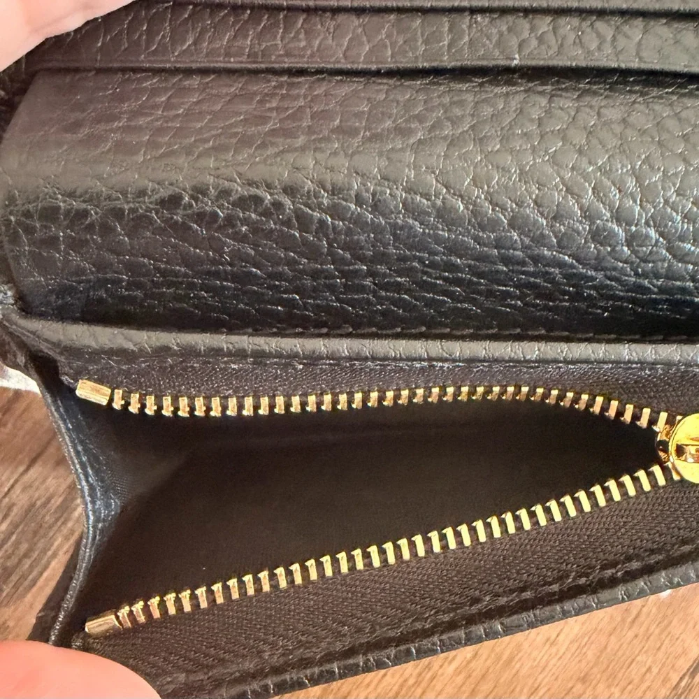 Gucci GG Marmont card case wallet black leather with gold hardware - Picture 15 of 16